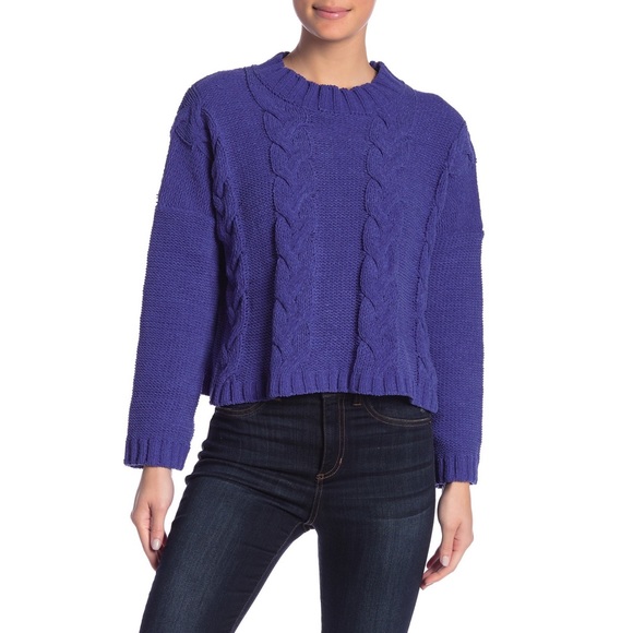 Cotton Emporium Sweaters - NEW Cotton Emporium Chenille Cable Mock Sweater